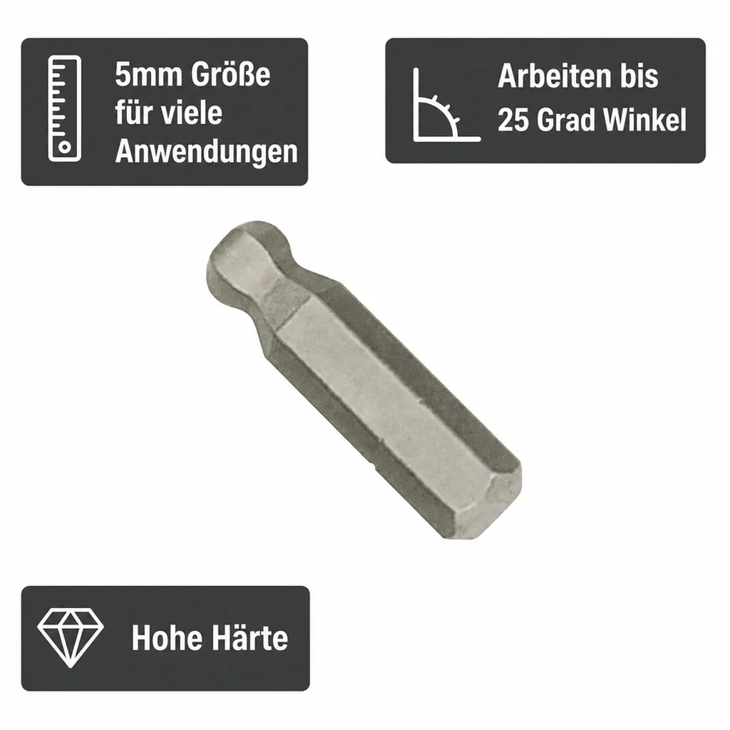 Kugelkopf Innensechskant, 5mm Innensechskant, S2 Stahl