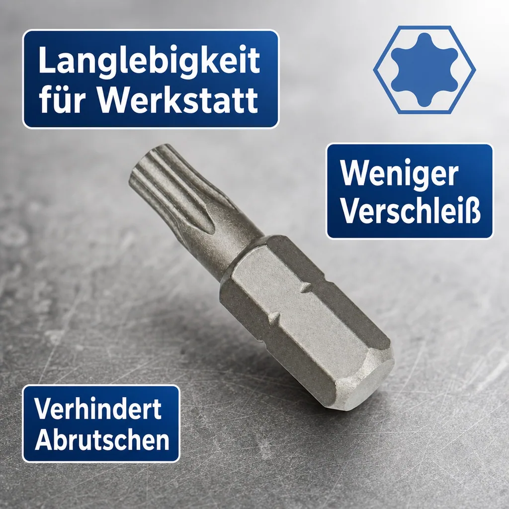 Innensechskant Bit T45, 1/4 Zoll, 25mm, S2 Stahl, Schrauberbit