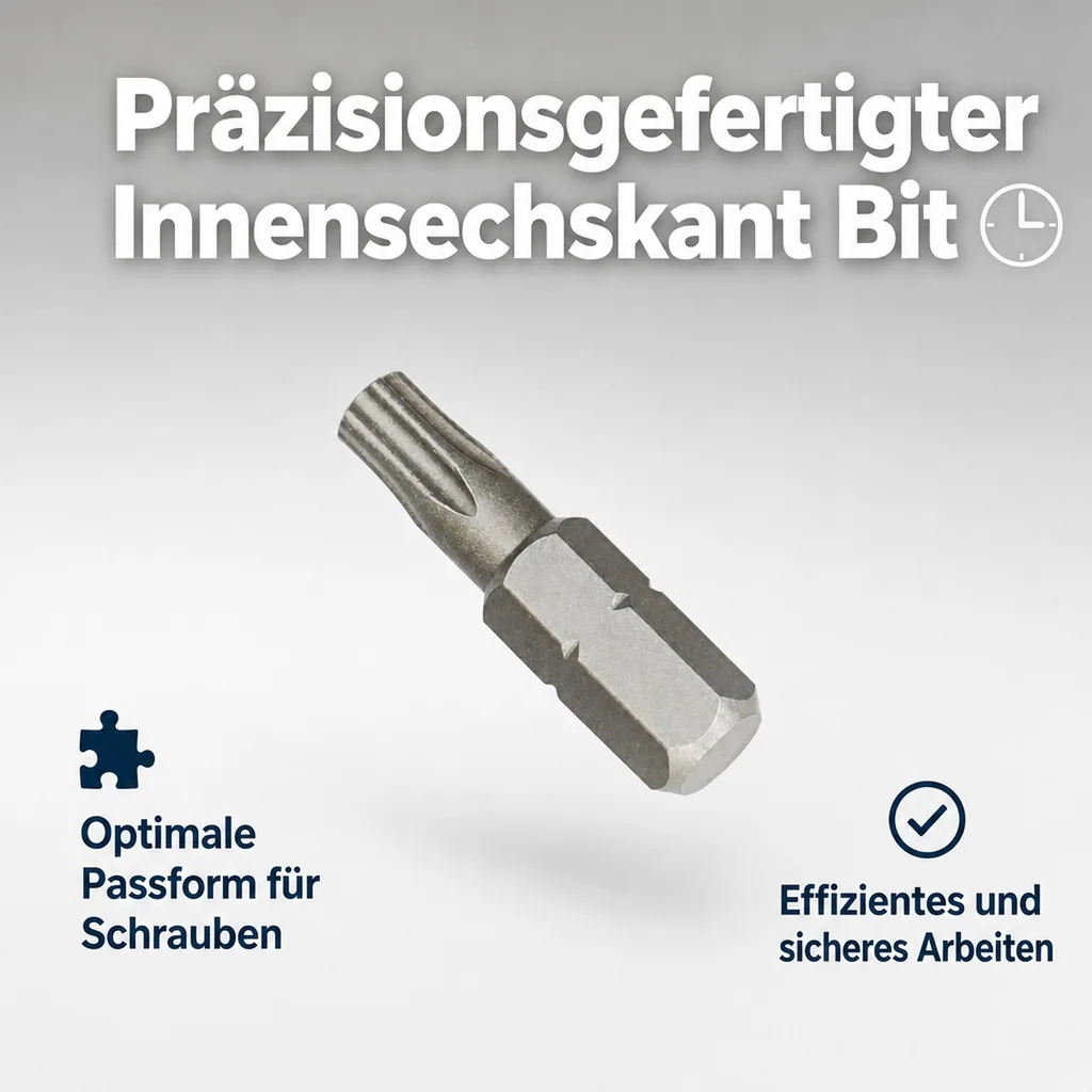 Innensechskant Bit T8, 30mm, 1/4 Zoll, S2 Stahl
