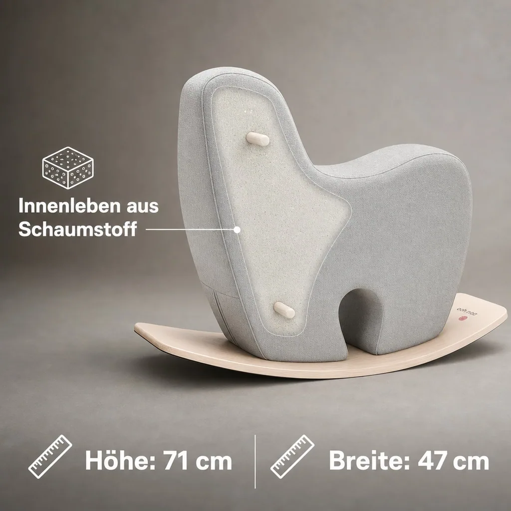ooh noo Schaukelpferd grau gross