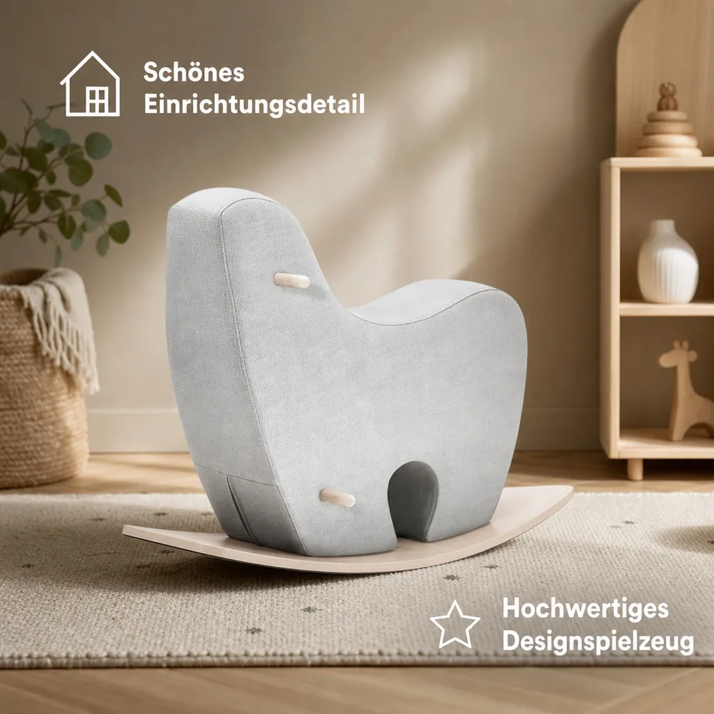 ooh noo Schaukelpferd grau gross
