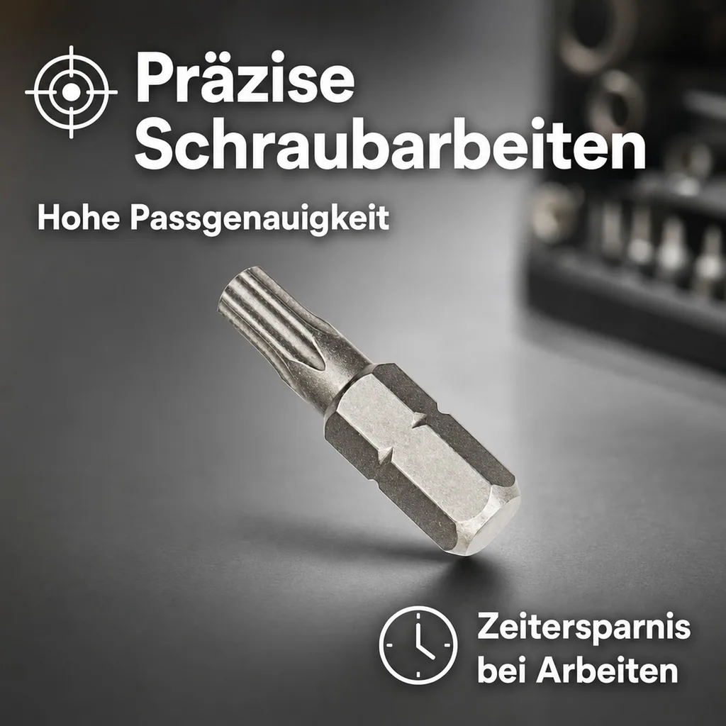 Innensechskant Bit, TT15, mit Bohrung, 1/4 Zoll