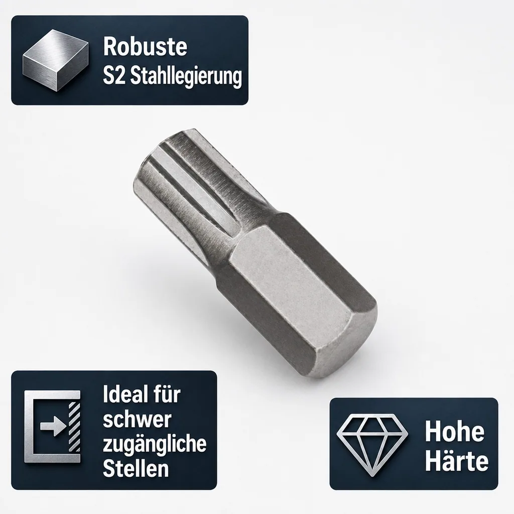Ribe Bit, 10mm Hex Bit, RM7, 30mm, S2 Stahl