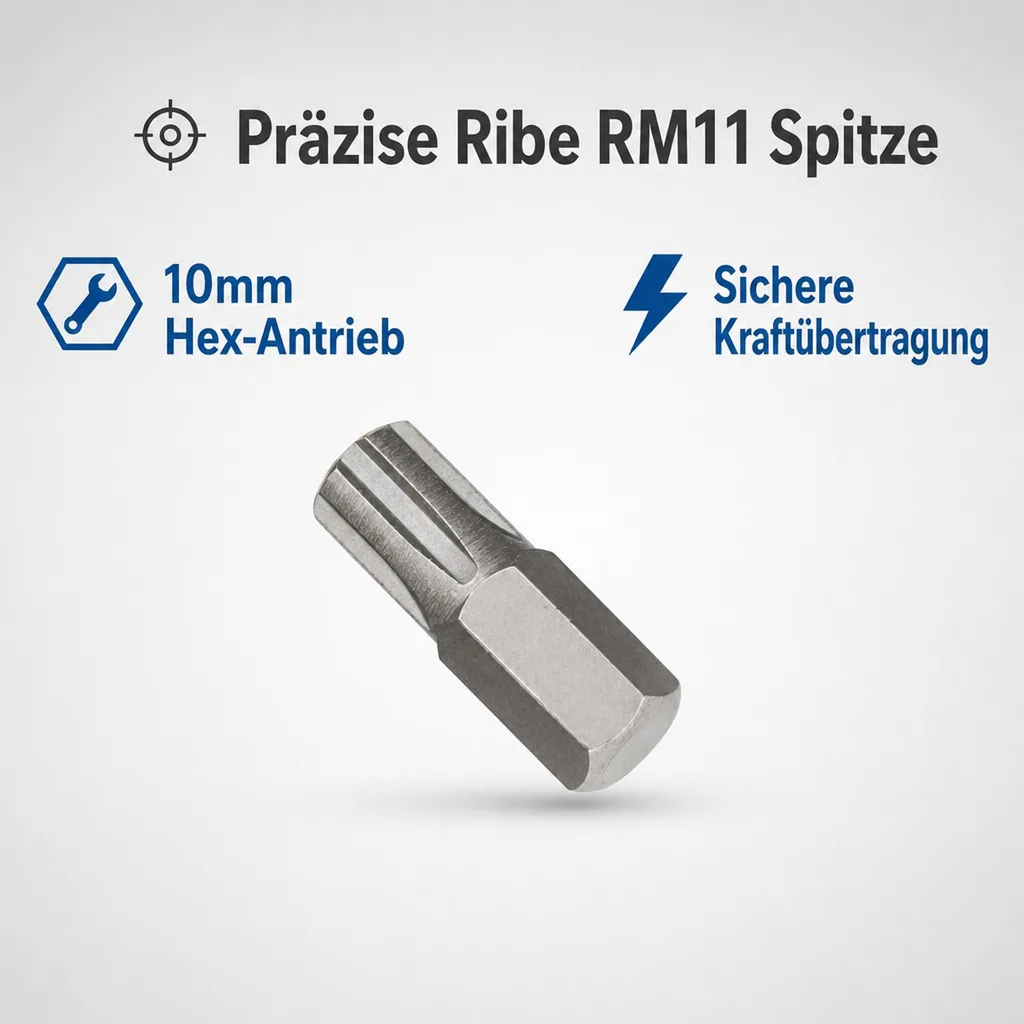Ribe Nuss, 10mm Hex, Ribe RM11, 30mm Bit, S2 Stahl