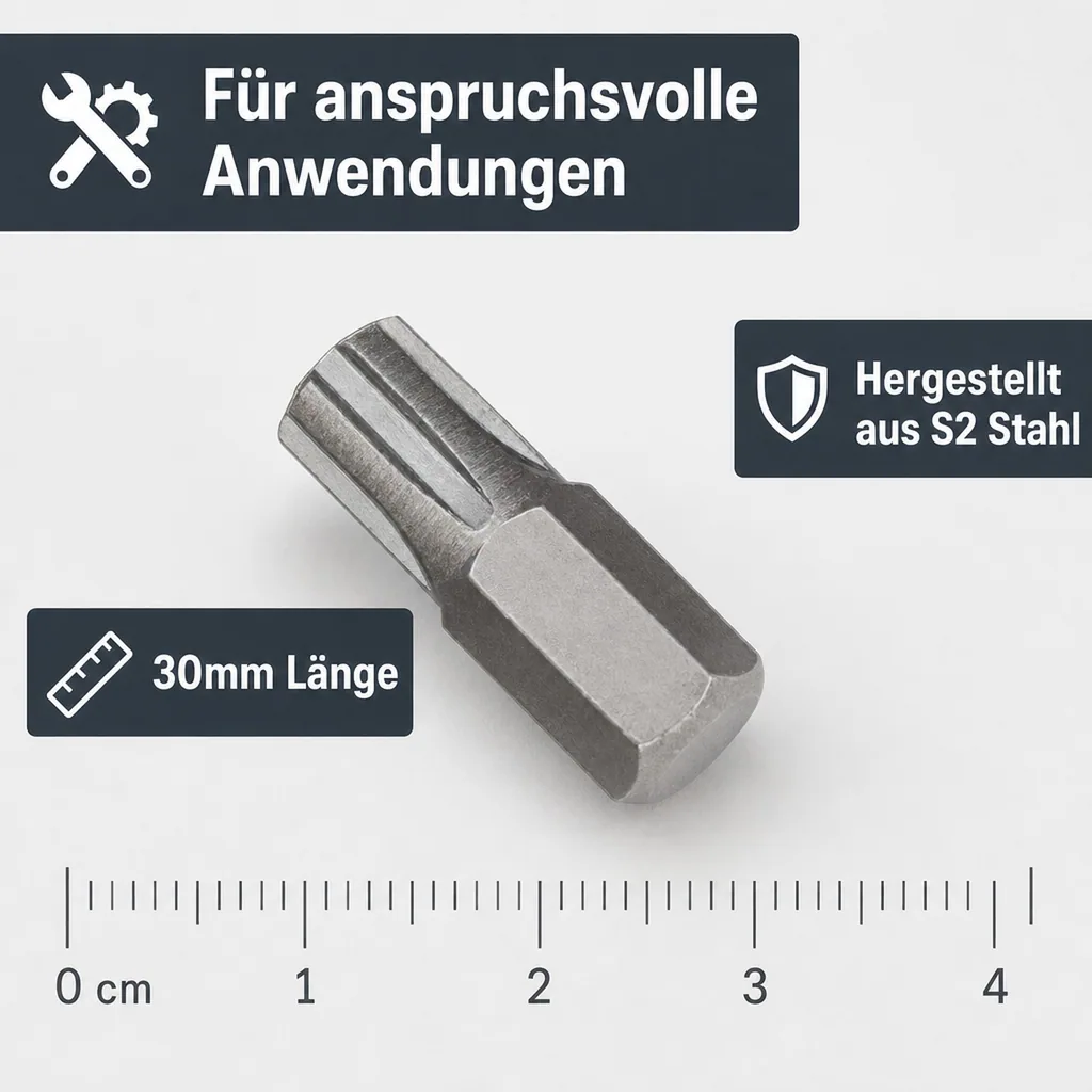 Ribe Bit, 10mm Hex Bit, Innensechskant Bit, RM12, 30mm