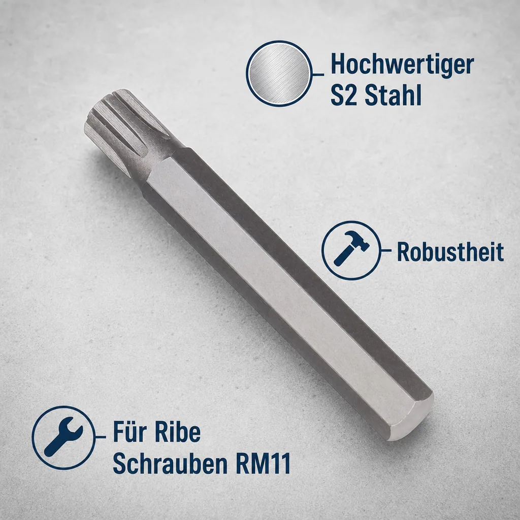 Ribe Bit, 10mm Hex Bit, S2 Stahl, 75mm, RM11