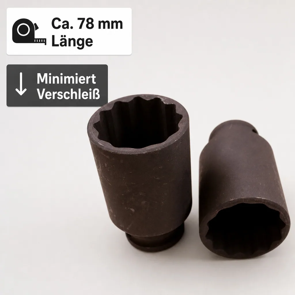 Schlagschraubernuss 34mm, 1/2 Zoll, Cr-Mo, 12-Kant, Industriequalität