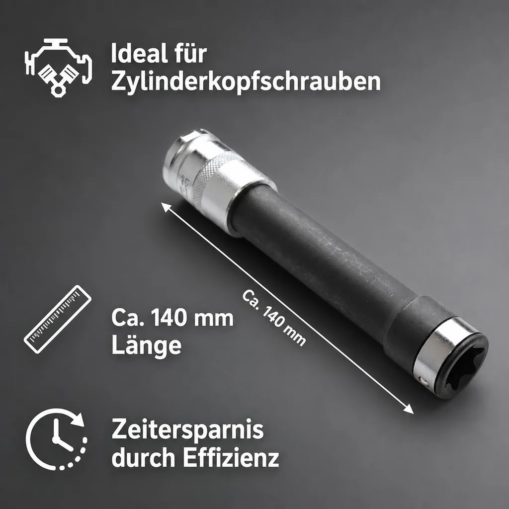 E Profil Steckschlüssel, Aussen Innensechskant Nuss E16, 1/2 Zoll, Robuster Steckschlüssel