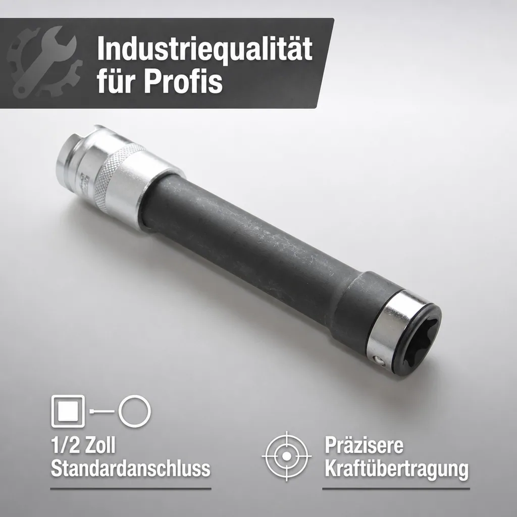 E Profil Steckschlüssel, Aussen Innensechskant Nuss E16, 1/2 Zoll, Robuster Steckschlüssel