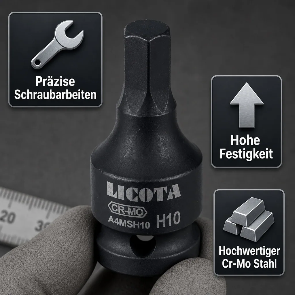 Innensechskant Nuss 1/2 Zoll, H16, Cr-Mo, Steckschlüssel