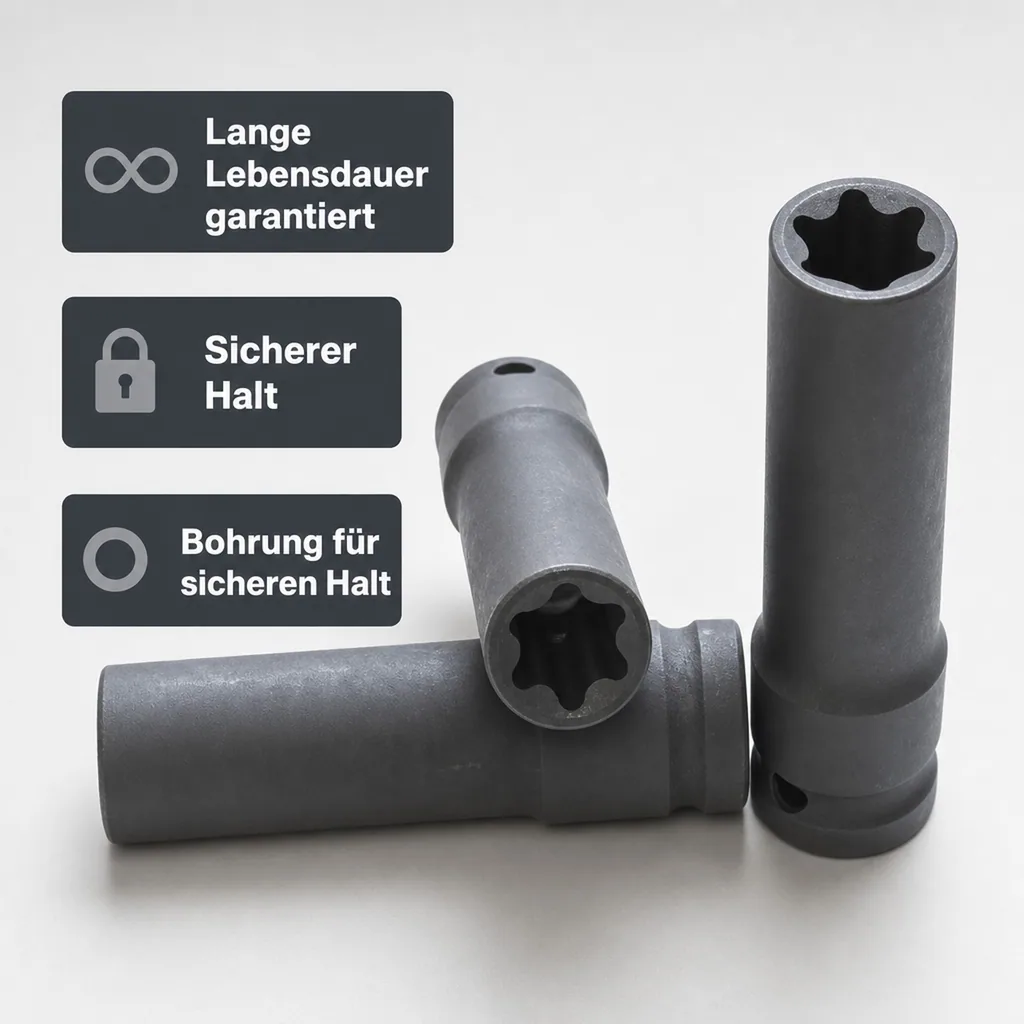 Innensechskant Nuss Schlagschrauber, Aussen Innensechskant E18, 1/2 Zoll, Cr-Mo