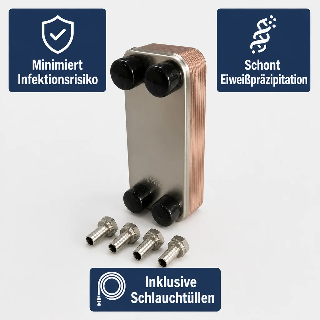 Plattenwürzekühler NIRO 12 Platten - Bierbrauen Profiqualität & Schwerkraftkühlung