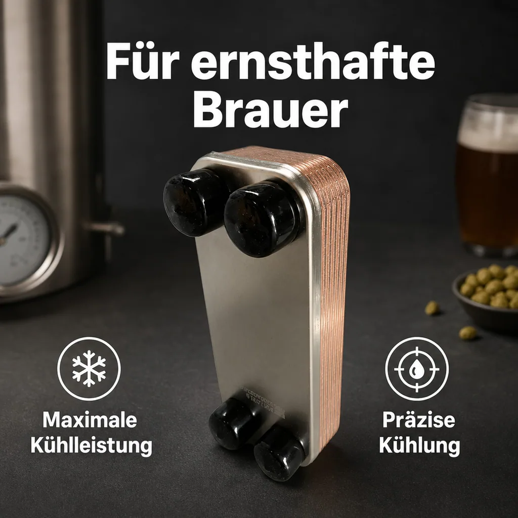 Plattenwürzekühler NIRO 12 Platten - Bierbrauen Profiqualität & Schwerkraftkühlung