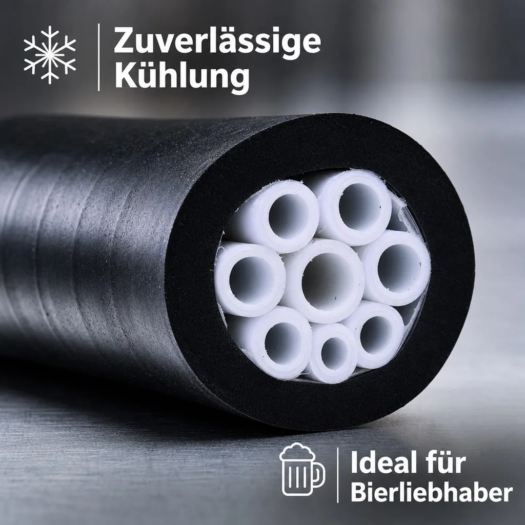 Pythonleitung, Trockenpython für Begleitkühlung (10х16mm) mit 13mm Isolierung für 4 Bierleitungen in 7 mm