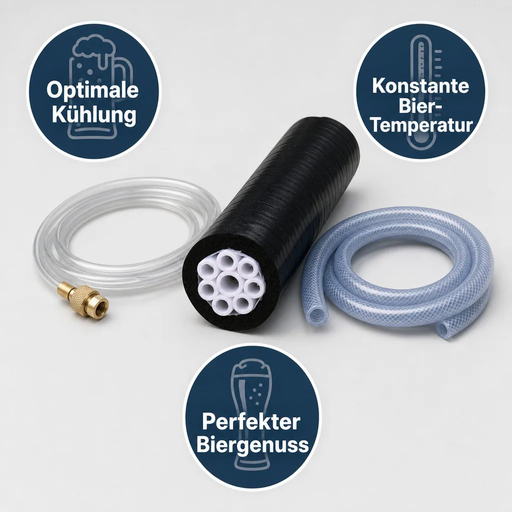 Pythonleitung, Trockenpython für Begleitkühlung (10х16mm) mit 13mm Isolierung für 4 Bierleitungen in 7 mm