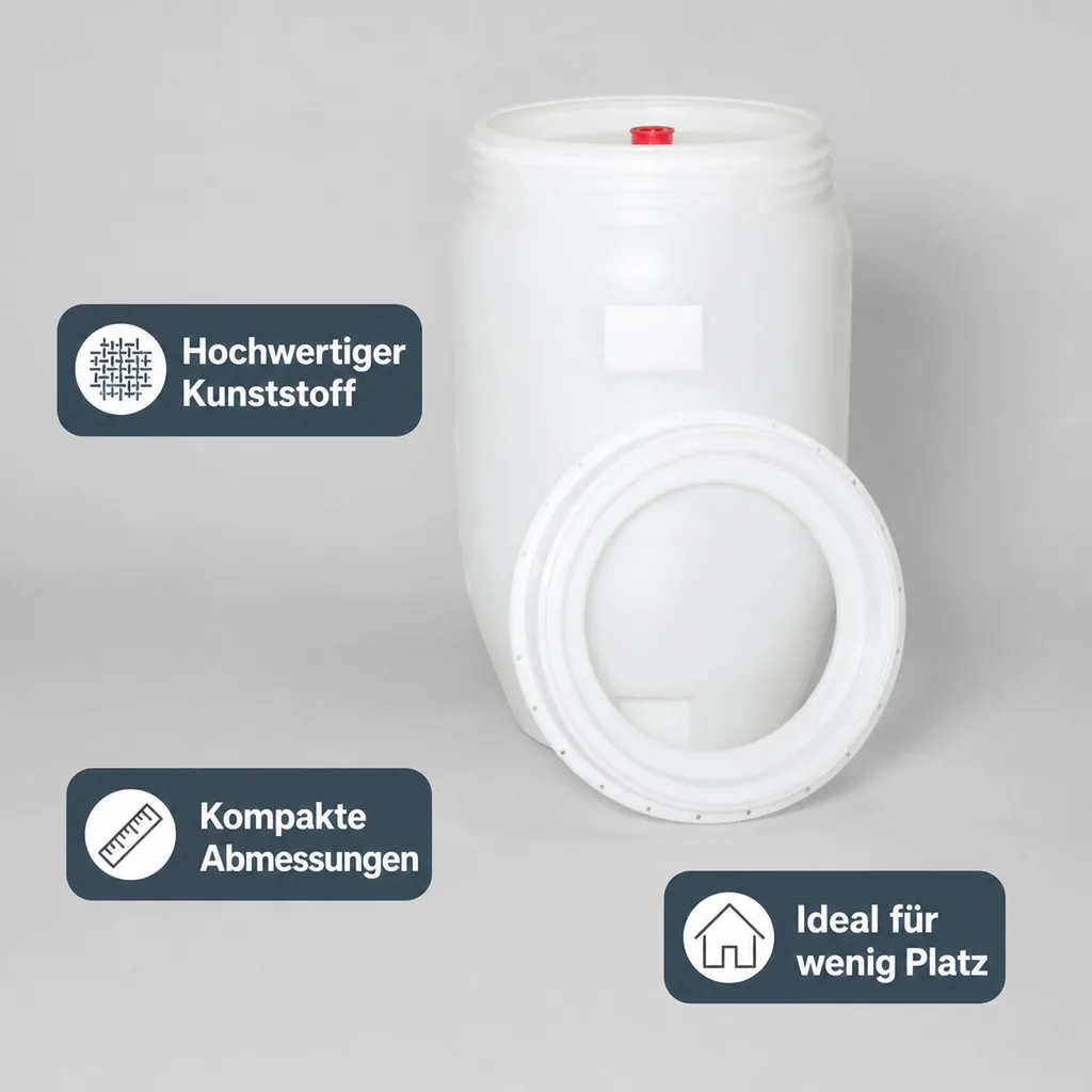 Kunststofffass, Gärfass mit Gärspund und Zapfhahn, 120L