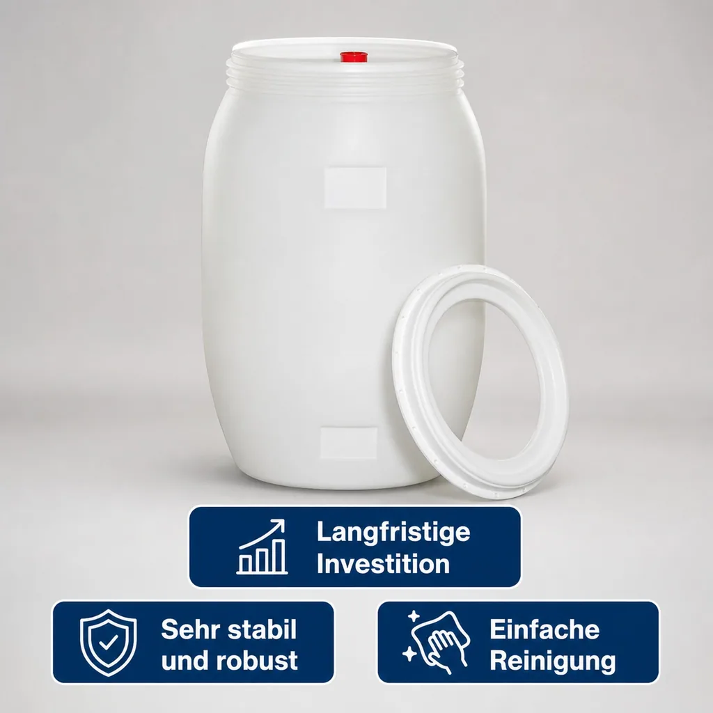 Kunststofffass, Gärfass mit Gärspund und Zapfhahn, 120L