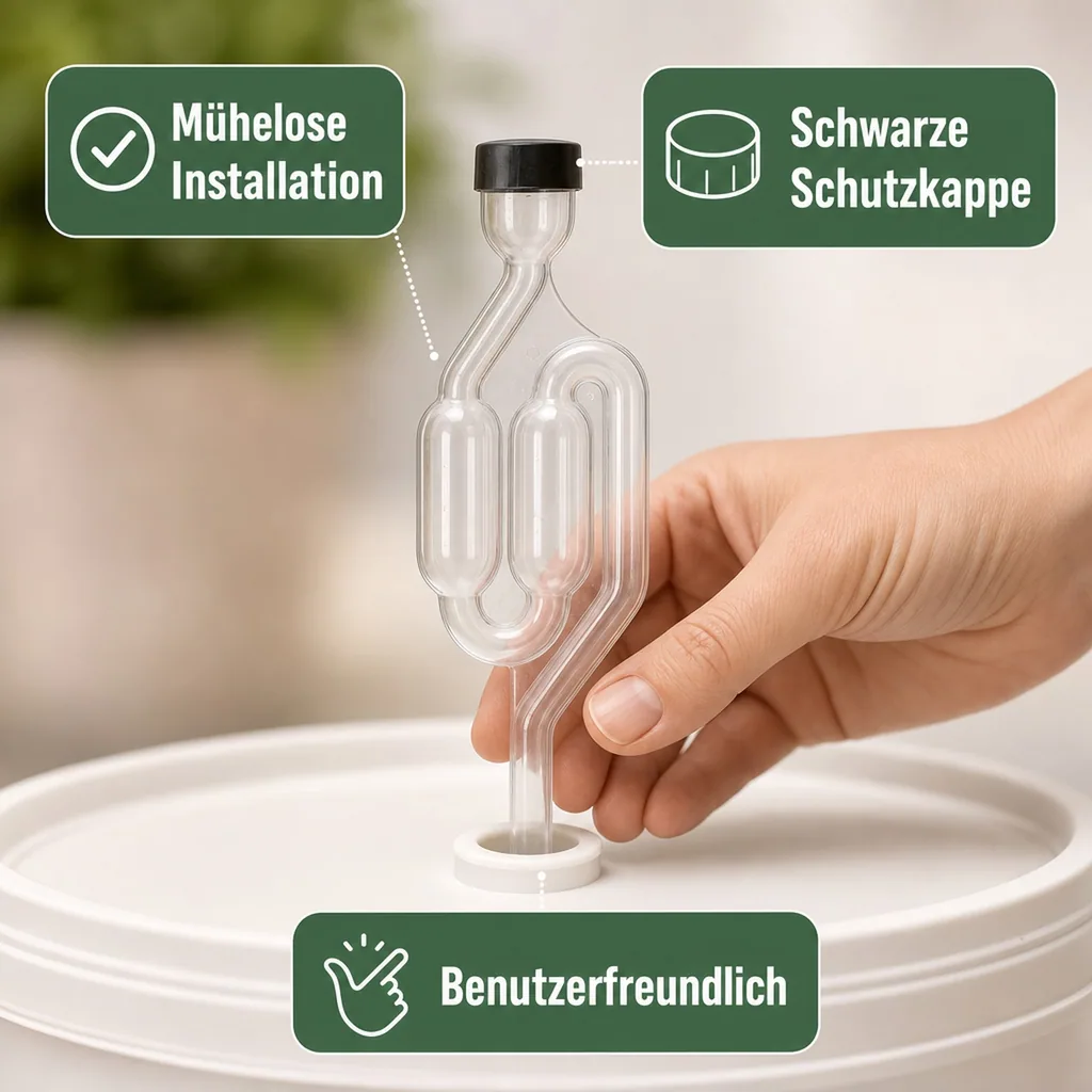 Gärspund - Schlauchmodell mit schwarzer Kappe