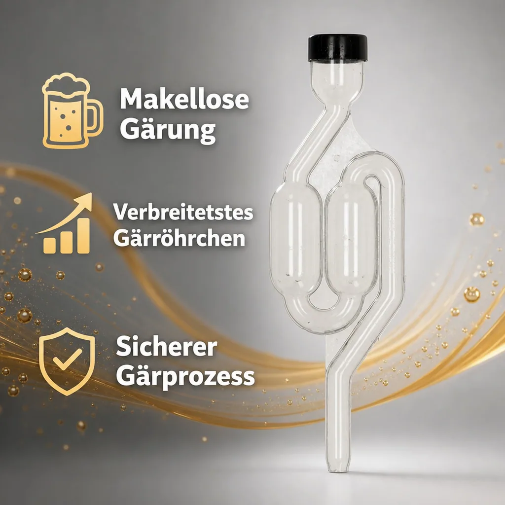 Gärspund - Schlauchmodell mit schwarzer Kappe