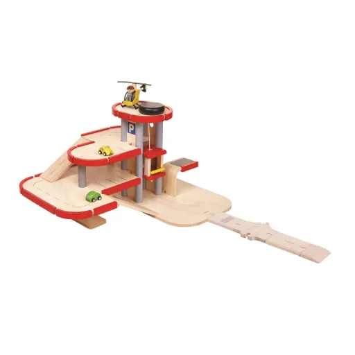 Plan Toys Parkhaus Stromtankstelle Holz