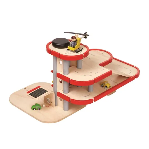 Plan Toys Parkhaus Stromtankstelle Holz
