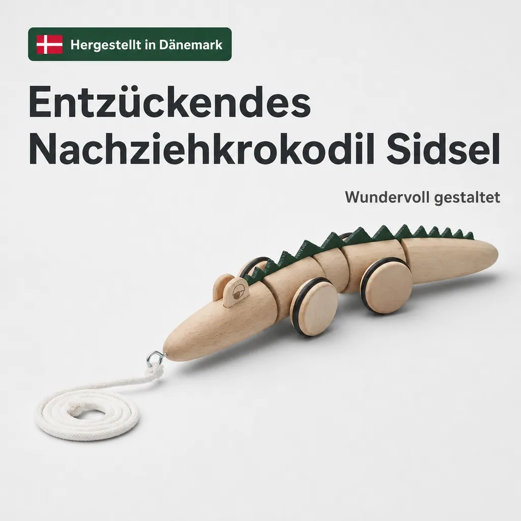 Liewood "Sidsel" Nachzieh-Krokodil natur/grün
