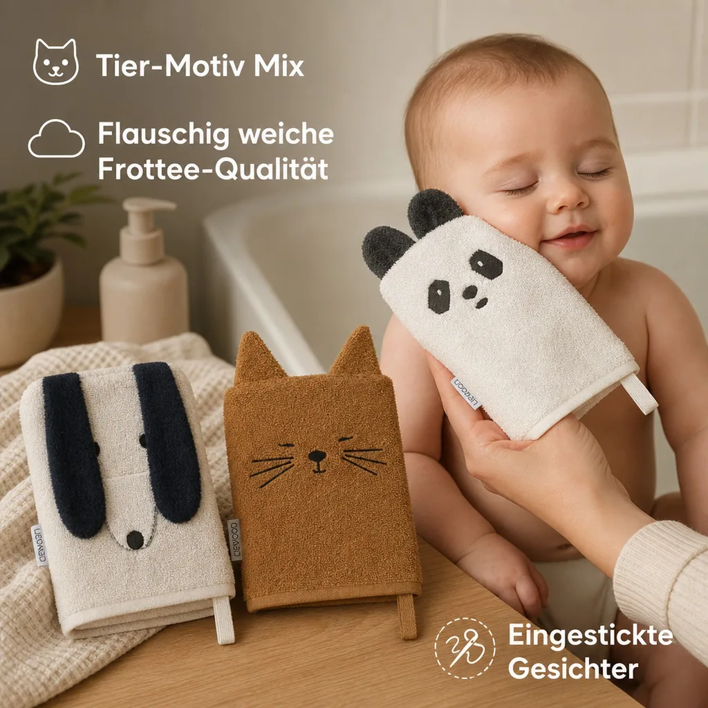 Liewood "Sylvester" Waschlappen Set Tier-Mix