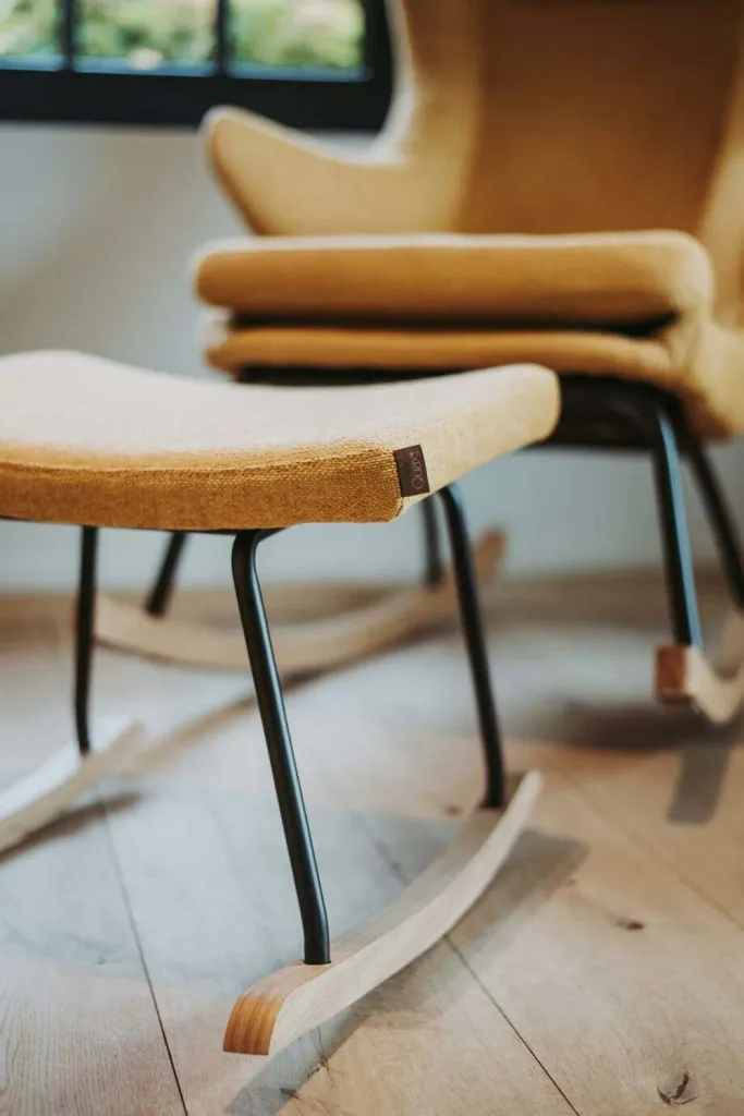 Quax Fußhocker für Schaukelstuhl /Stillstuhl De Luxe senfgelb