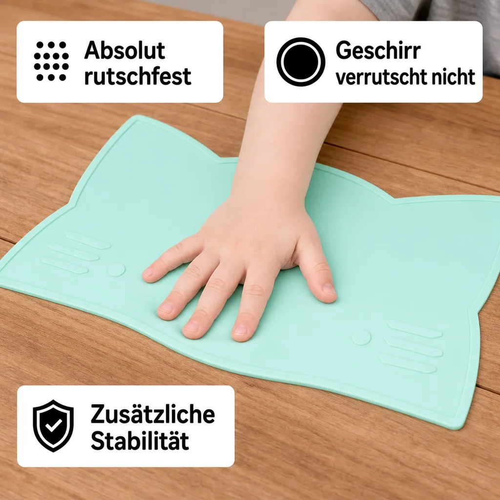 We Might Be Tiny Kinder Tischset Silikon Katze mint