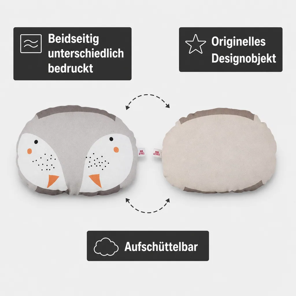 Ava & Yves Mini Dekokissen oval Elefant