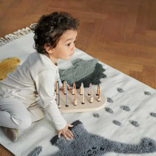 Liewood "Bent" Kinderteppich Dino beige Multi-Mix