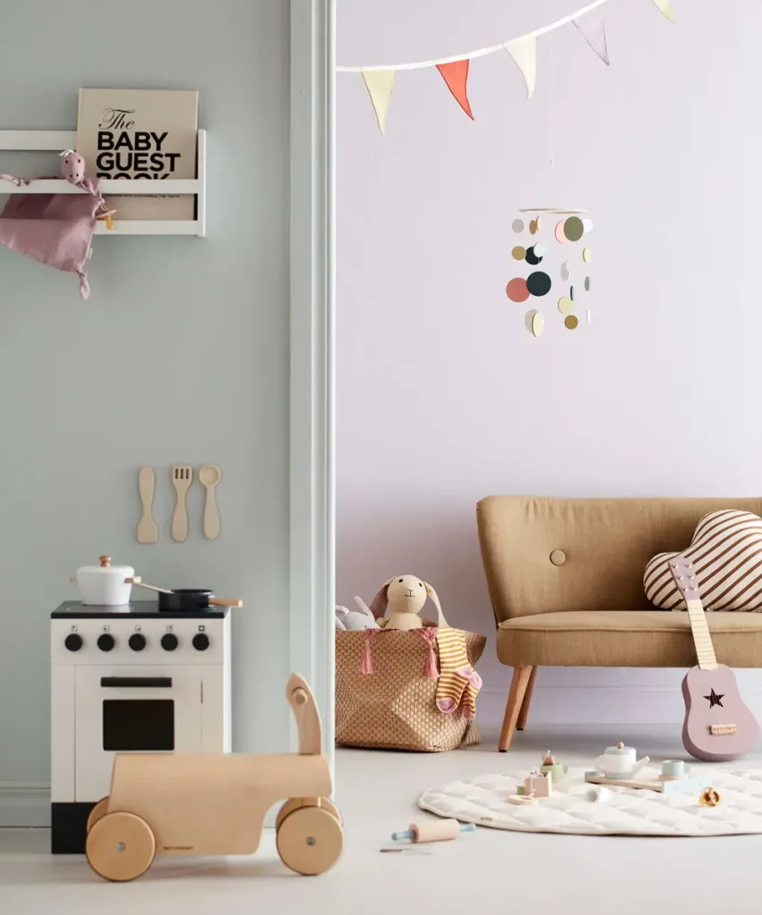 Kids Concept Stoff Wimpelgirlande rot lila