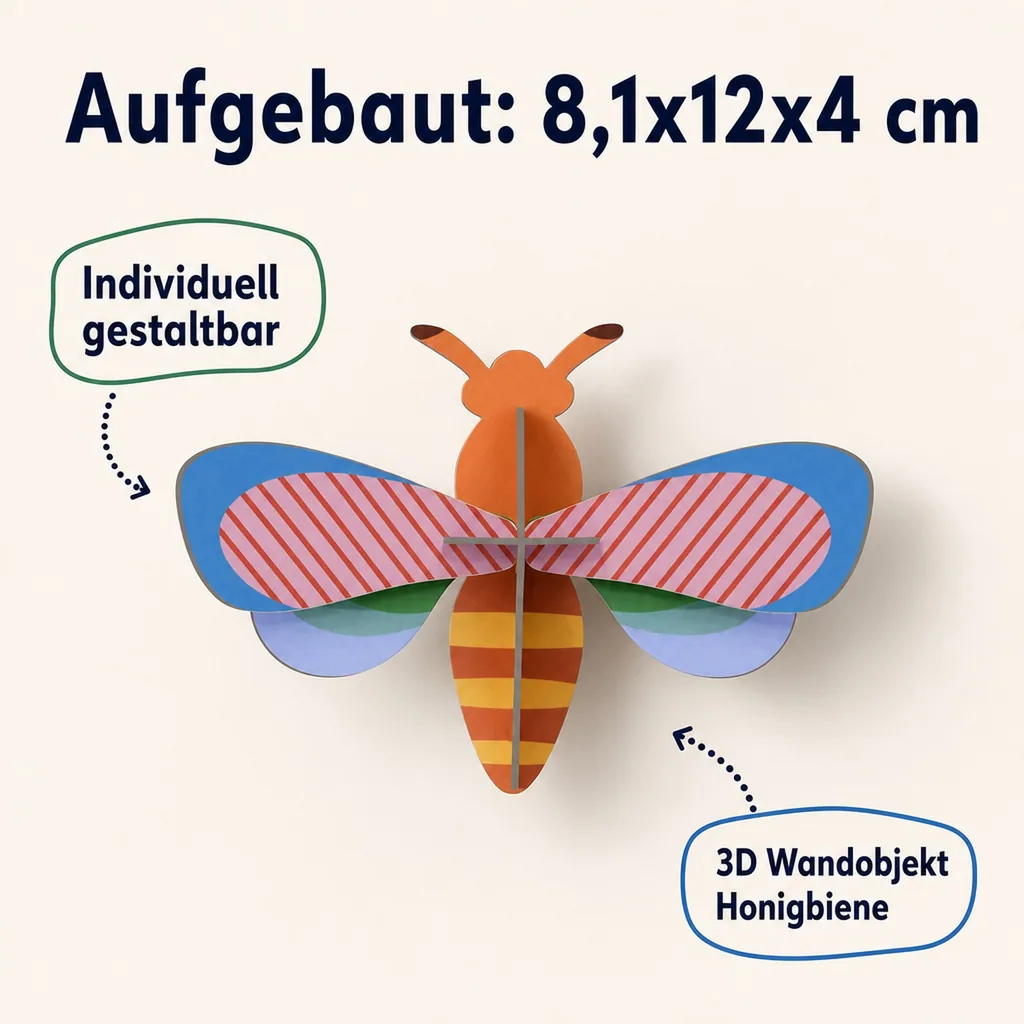 Studio ROOF Ornament, Bastel-Set, 3D Wandobjekt - Honigbiene