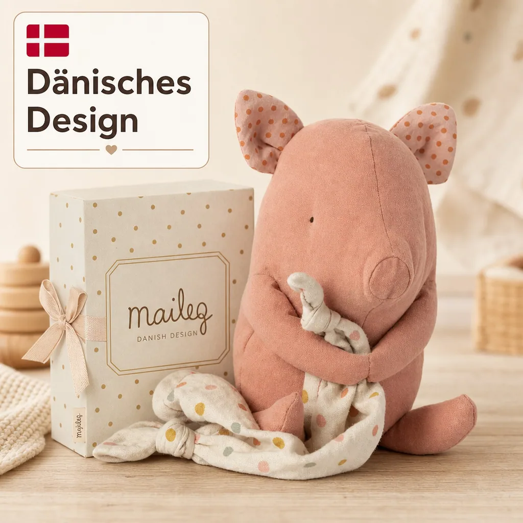 Maileg Stofftier Schwein mit Schnuffeltuch und Spieluhr
