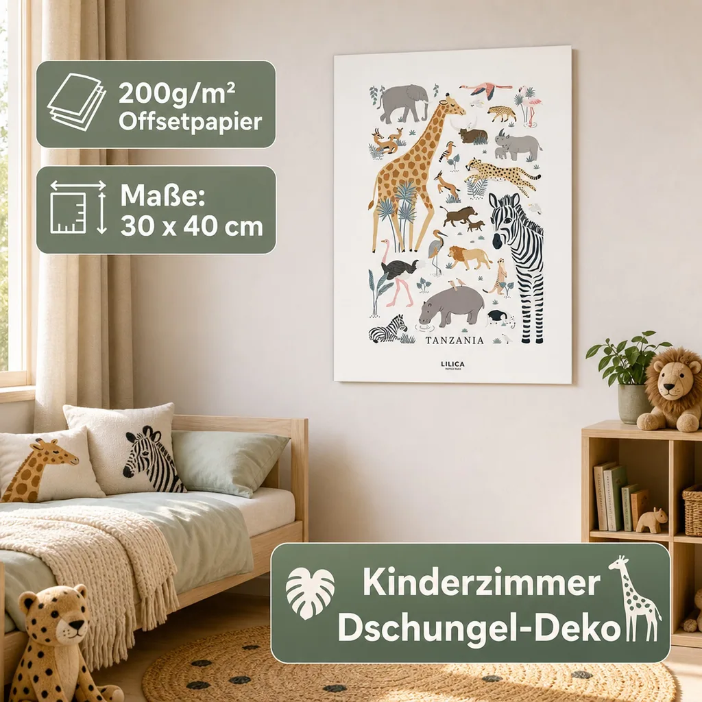 Lilipinso Poster Savannentiergetümmel