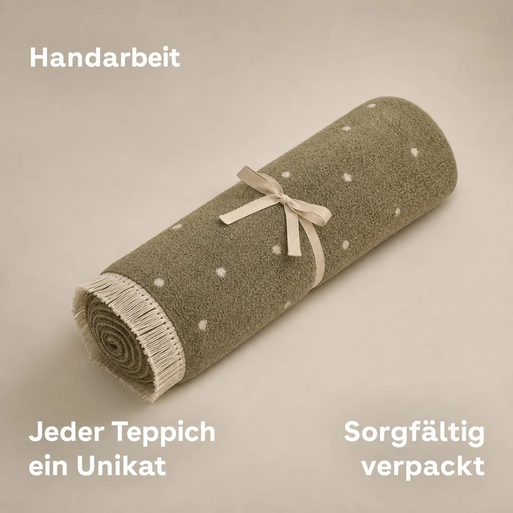 Little Dutch Teppich Punkte oliv 170 x 120