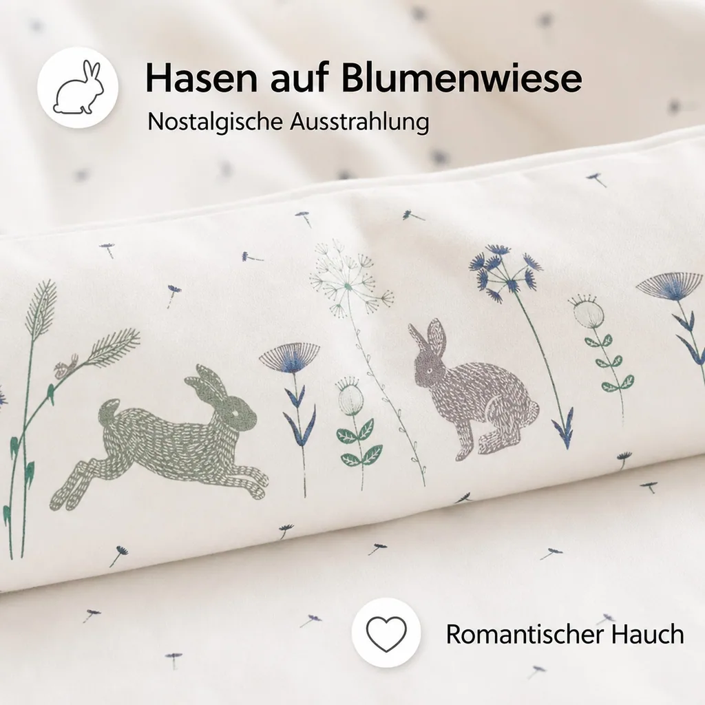 Taftan Babybettwäsche "Hello World" blau grün 80 x 80