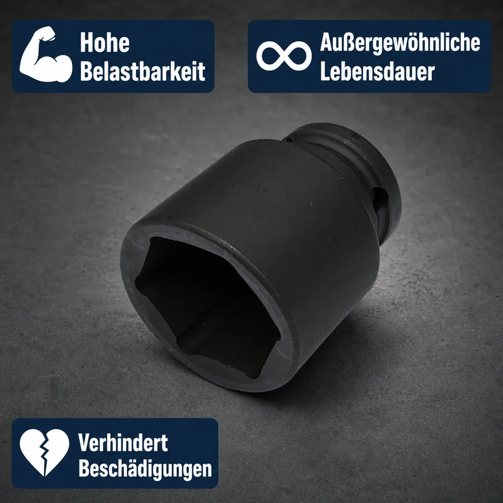 3/4 Zoll Nuss 50mm, Schlagschraubernuss Cr-Mo, SW 50