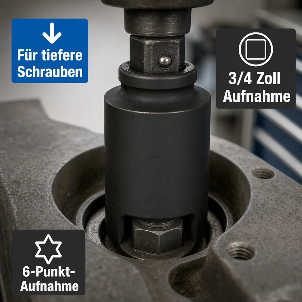 3/4 Zoll Nuss, 60mm Nuss, Schlagschraubernuss, 72mm Cr-Mo, SW 60
