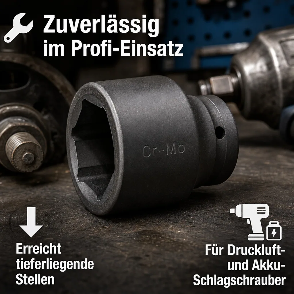 Schlagschrauber Nuss 3/4 Zoll, 27mm SW27, Cr-Mo, 6-Kant