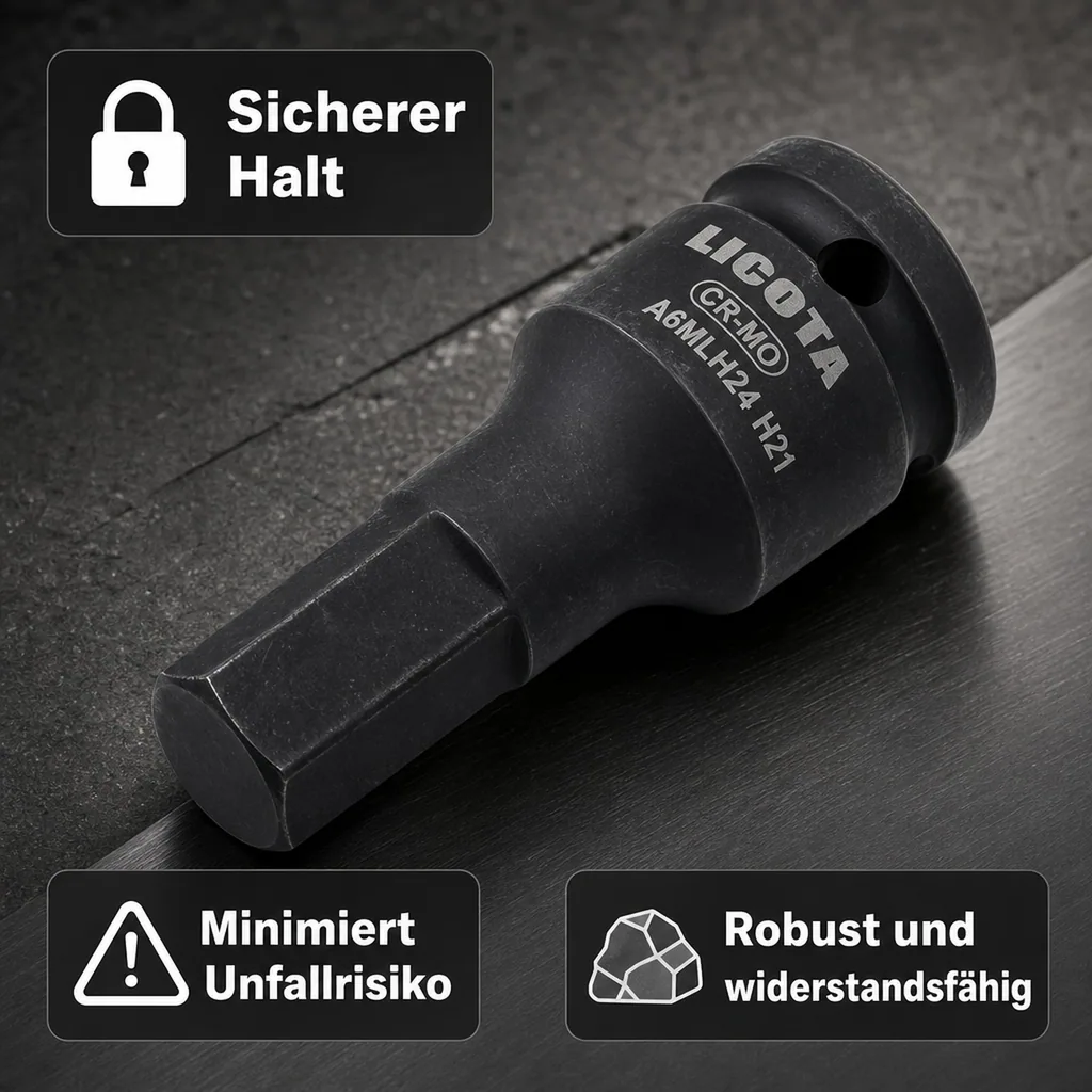 Innensechskant Nuss, 3/4 Zoll H24, Schlagschrauber Nuss, Cr-Mo Stahl