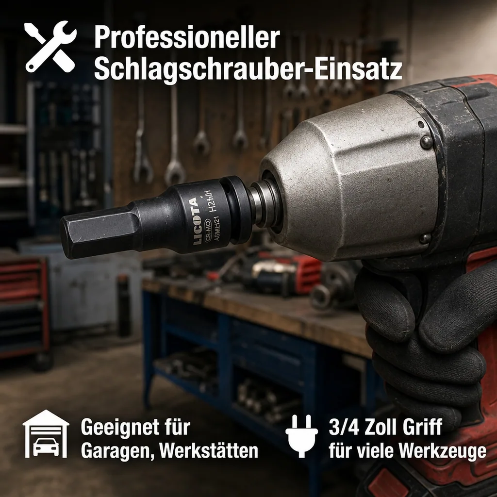 Innensechskant Nuss 3/4 Zoll, Innensechskant Stecknuss H30, Cr-Mo Stahl