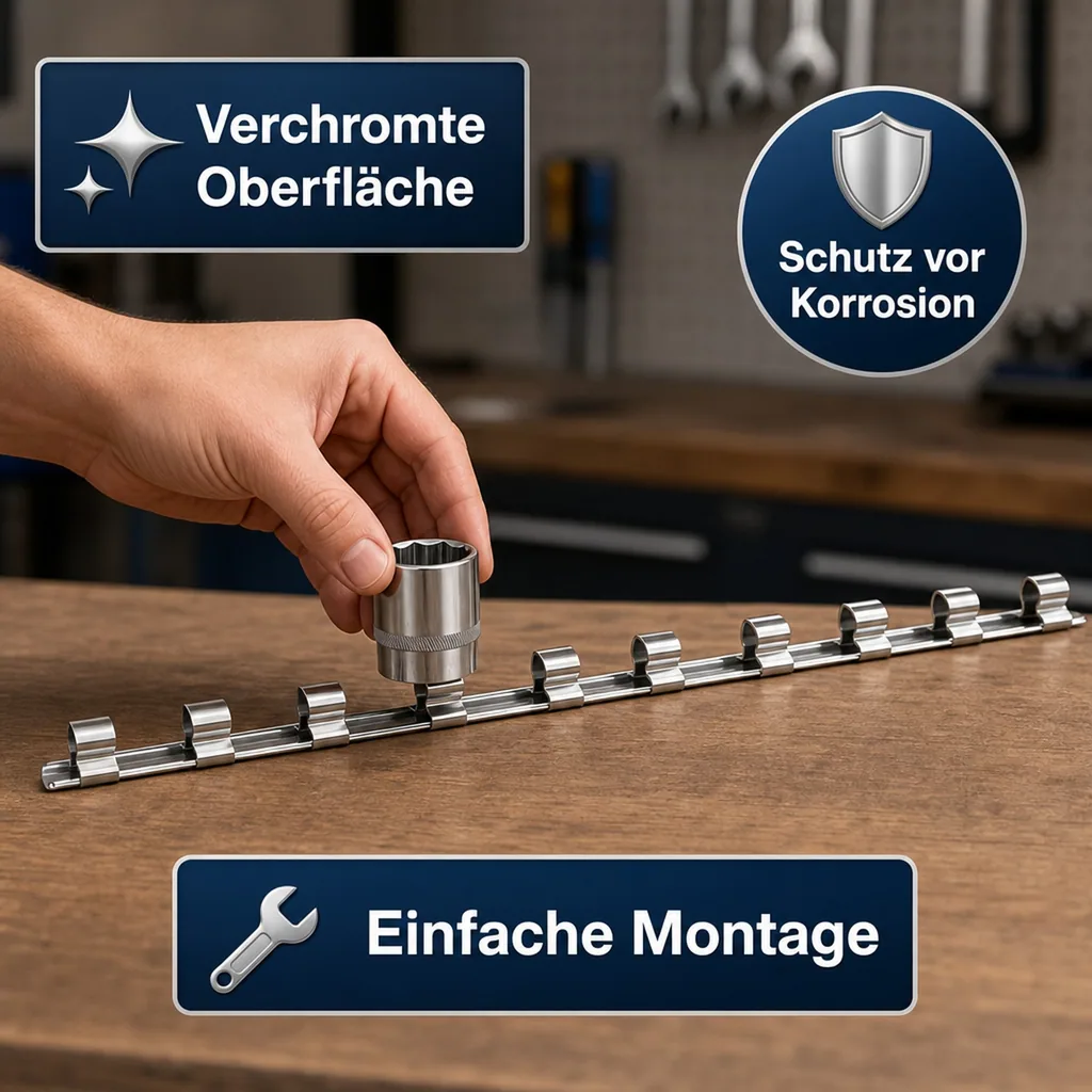 Stecknuss Schiene 3/4 Zoll, 12 Clips, Nuss Halterung