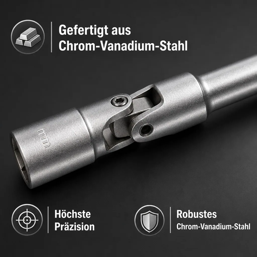 Glühkerzenschlüssel Gelenk 9mm, 3/8 Zoll Nuss, 12pt
