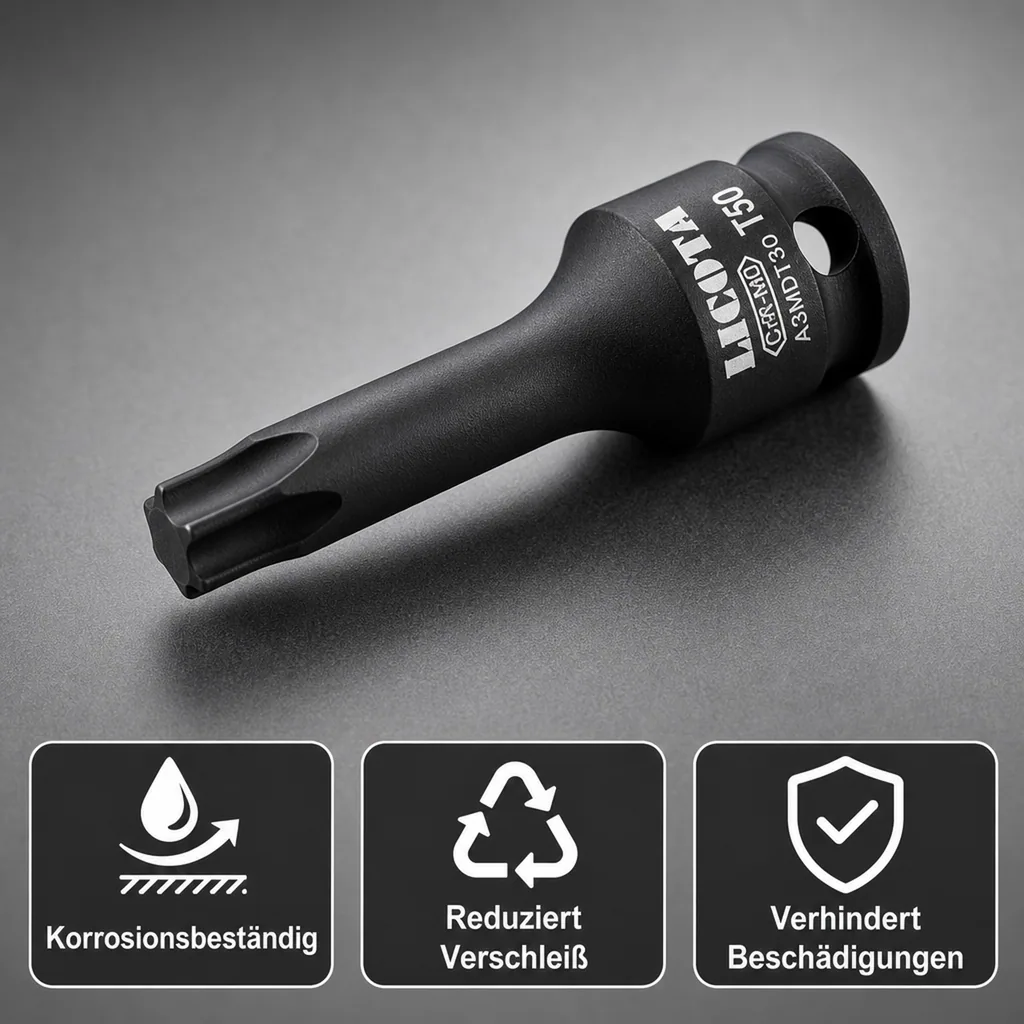 Innensechskant Nuss, T30, 3/8 Zoll, 60mm lang, Cr-Mo