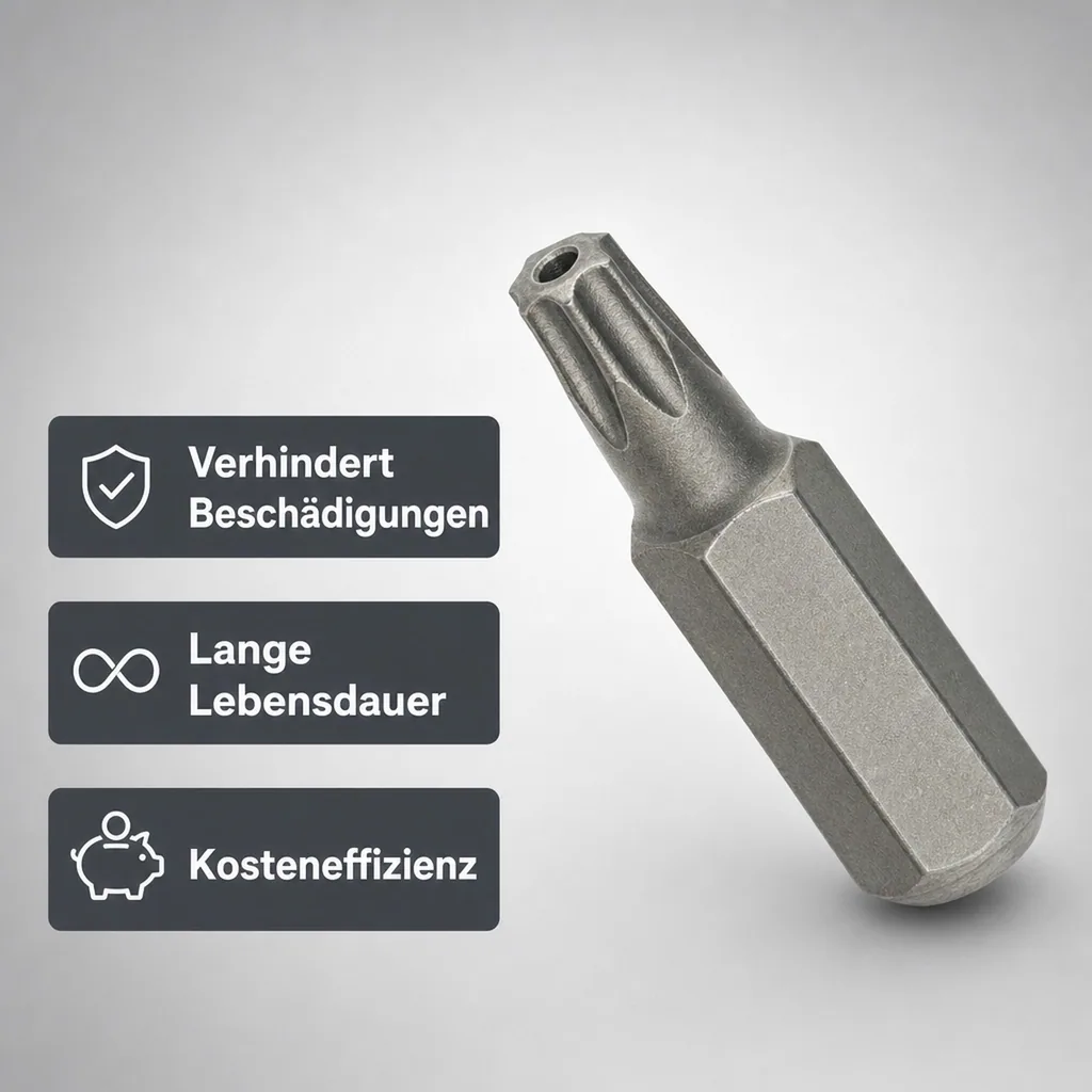 Innensechskant Bit, Innensechskant mit Stirnloch, T27, 30mm, S2 Stahl Bit