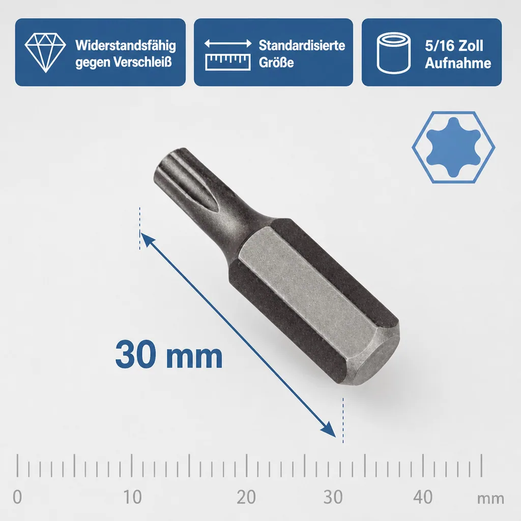 Innensechskant Bit T27, 30mm, S2 Stahl, Schraubendreher Bit