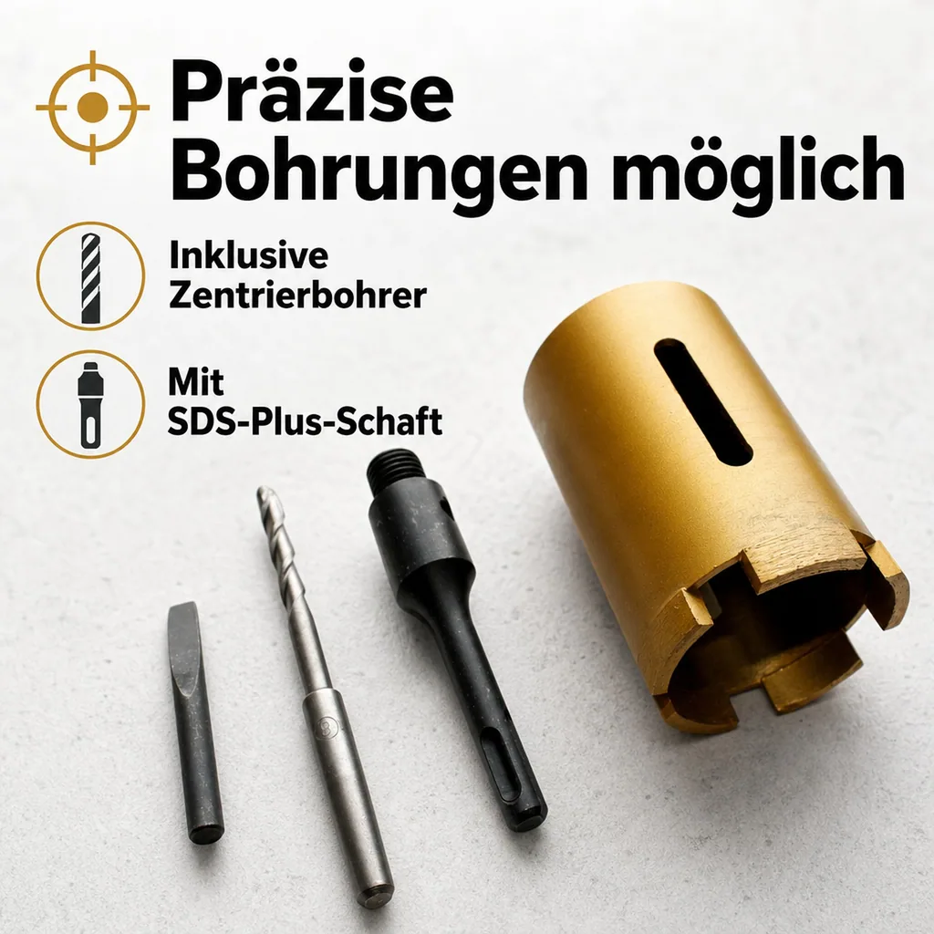 Diamantbohrkrone 82mm, Dosenbohrer, SDS Plus, für Mauerwerk, Beton
