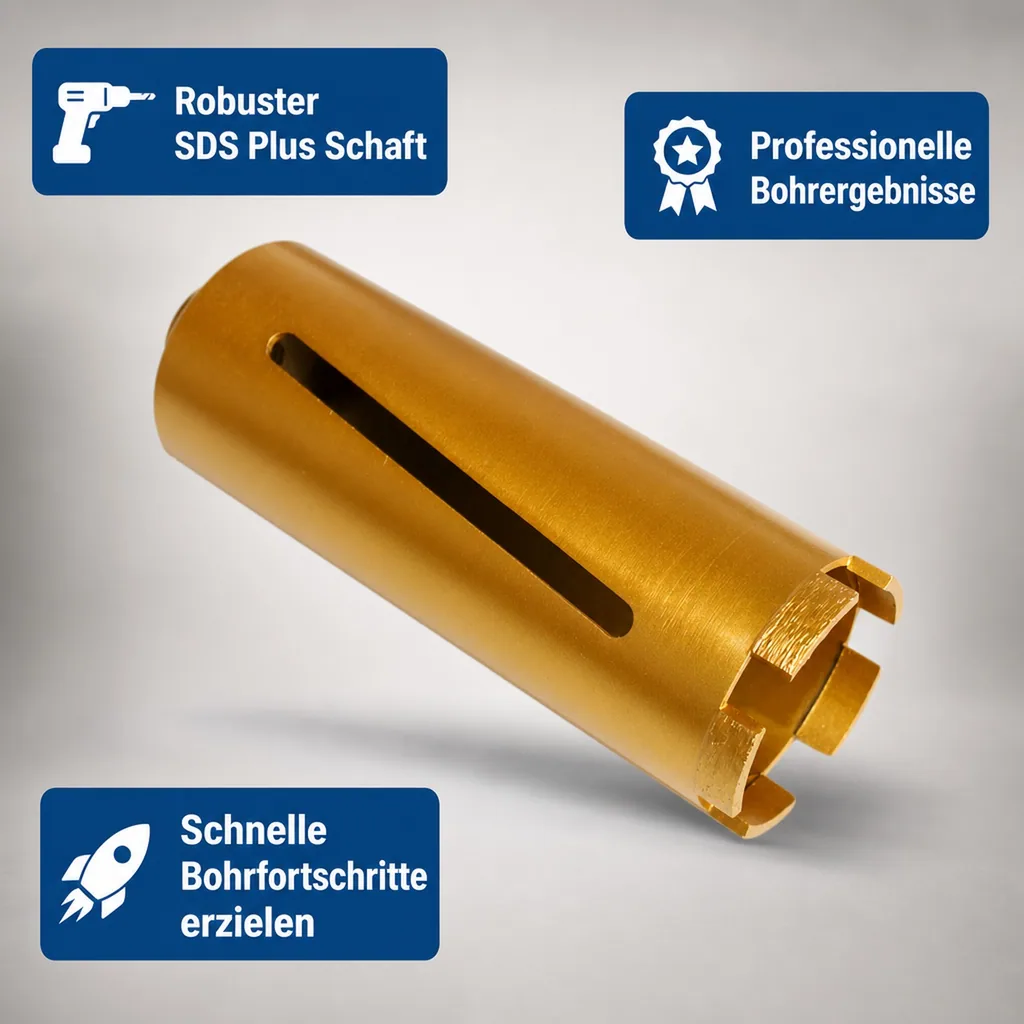Diamantbohrkrone 82mm, SDS Plus, mit Zentrierbohrer – Zentrierbohrer nicht im Lieferumfang