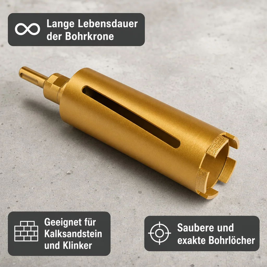 Diamantbohrkrone 82mm, SDS Plus, mit Zentrierbohrer – Zentrierbohrer nicht im Lieferumfang
